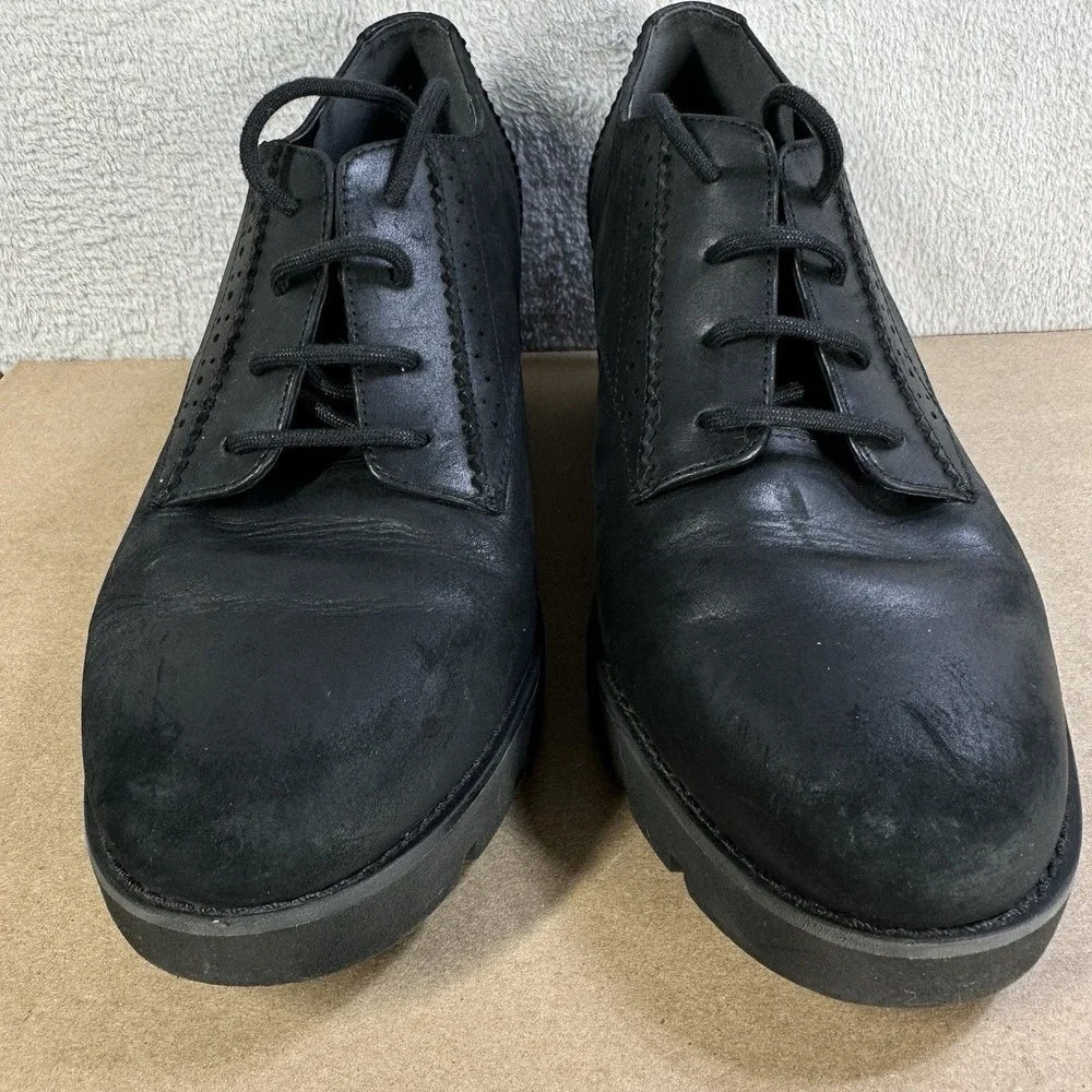 Vionic Anaheim Shoes Women's Oxford Wedge Derby Shoes Black Women's‎ 9 W Leather